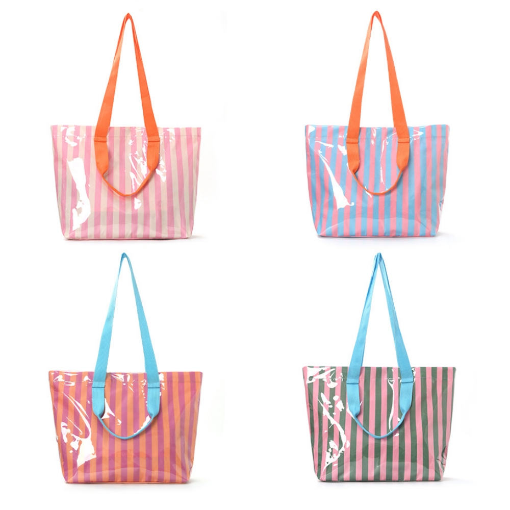 Women'S Reebok Bags - Kleurrijke gestreepte draagtas voor dames, waterdichte