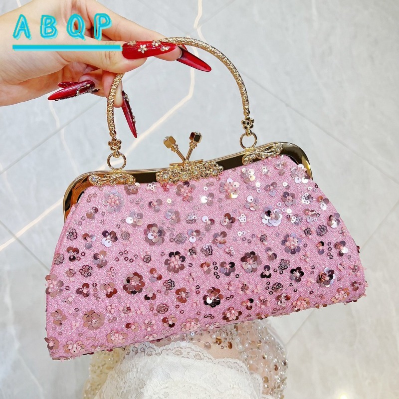 Women Bags In Trend - Nieuwe dinerhandtas met pailletten en diamanten,