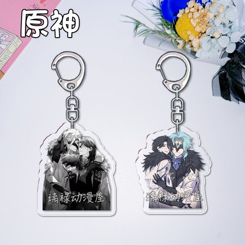 Women Bags For Gift - 2 stuks Genshin Impact sleutelhangers voor