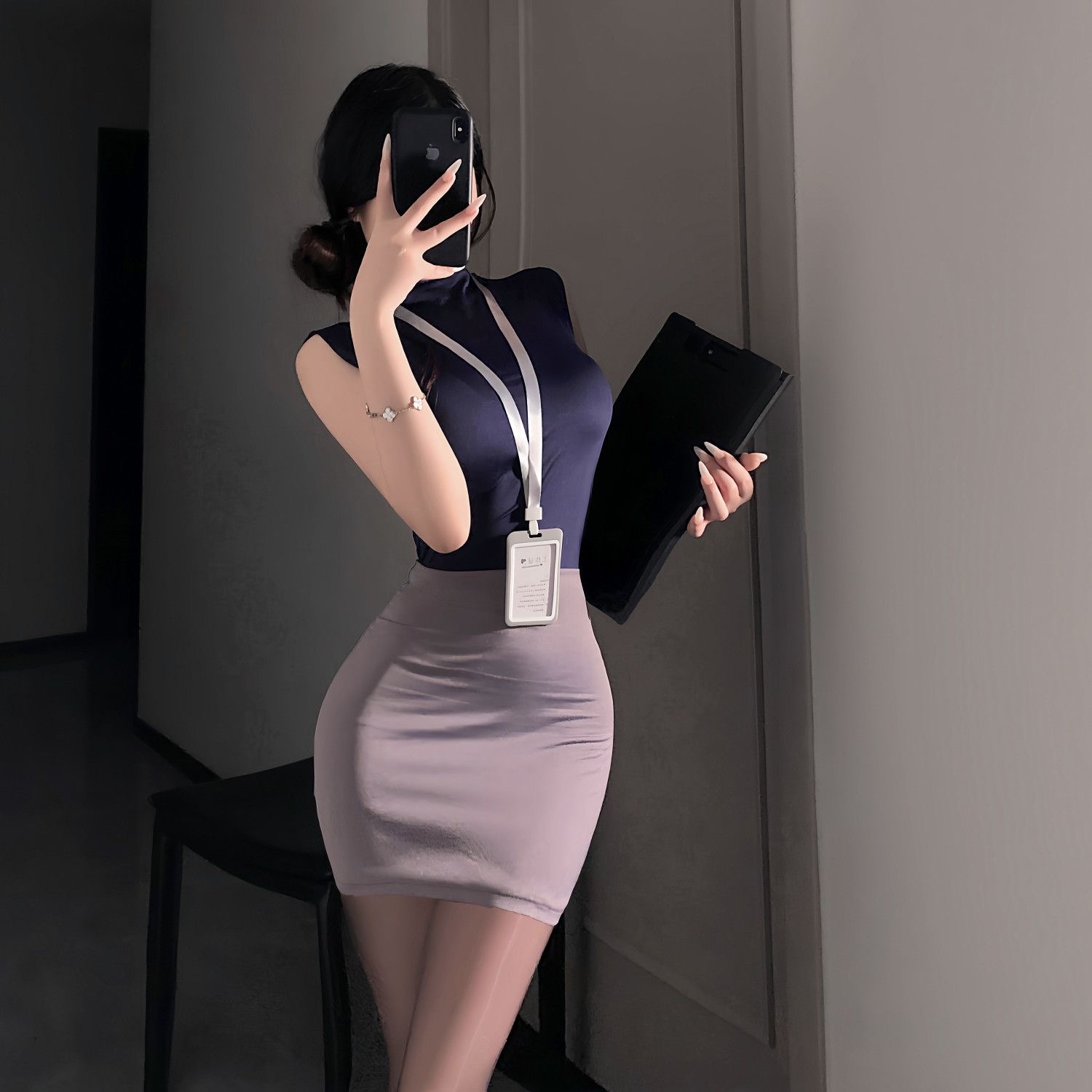 Women Bags Office - Zoete Rokken Set OL Sexy Pure