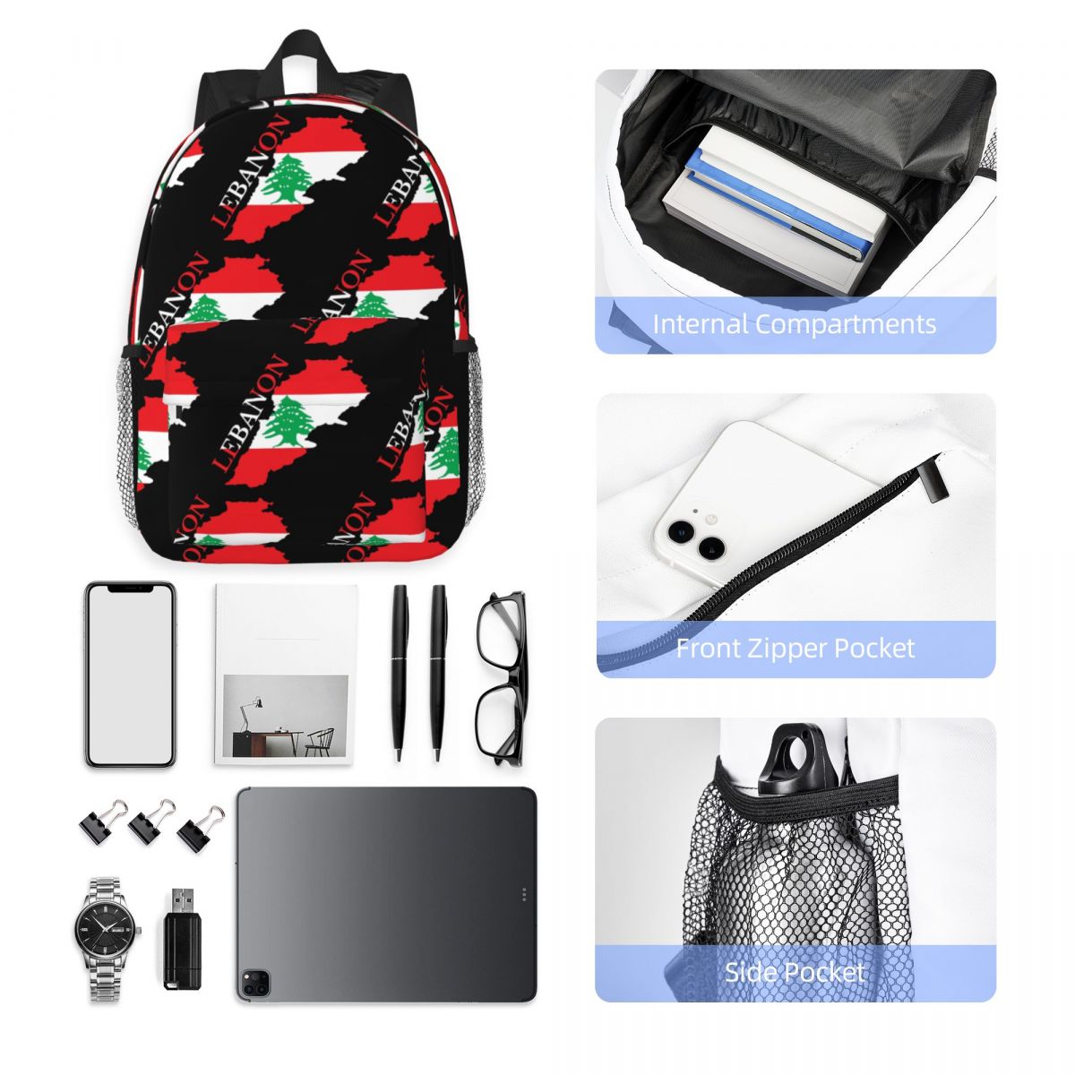 Libanon Vlag Kaart Rugzak Hot  - Women Bags Lebanon recensie en prijs